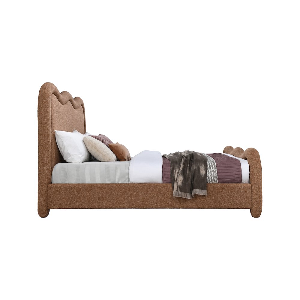 Gavin Cognac Chenille Fabric Full Bed