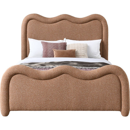 Gavin Cognac Chenille Fabric Queen Bed