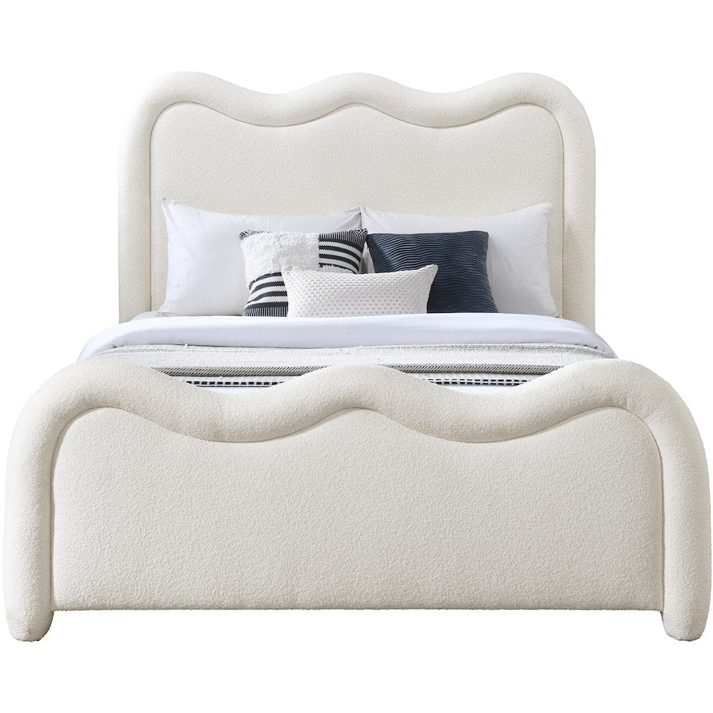 Gavin Cream Chenille Fabric Full Bed