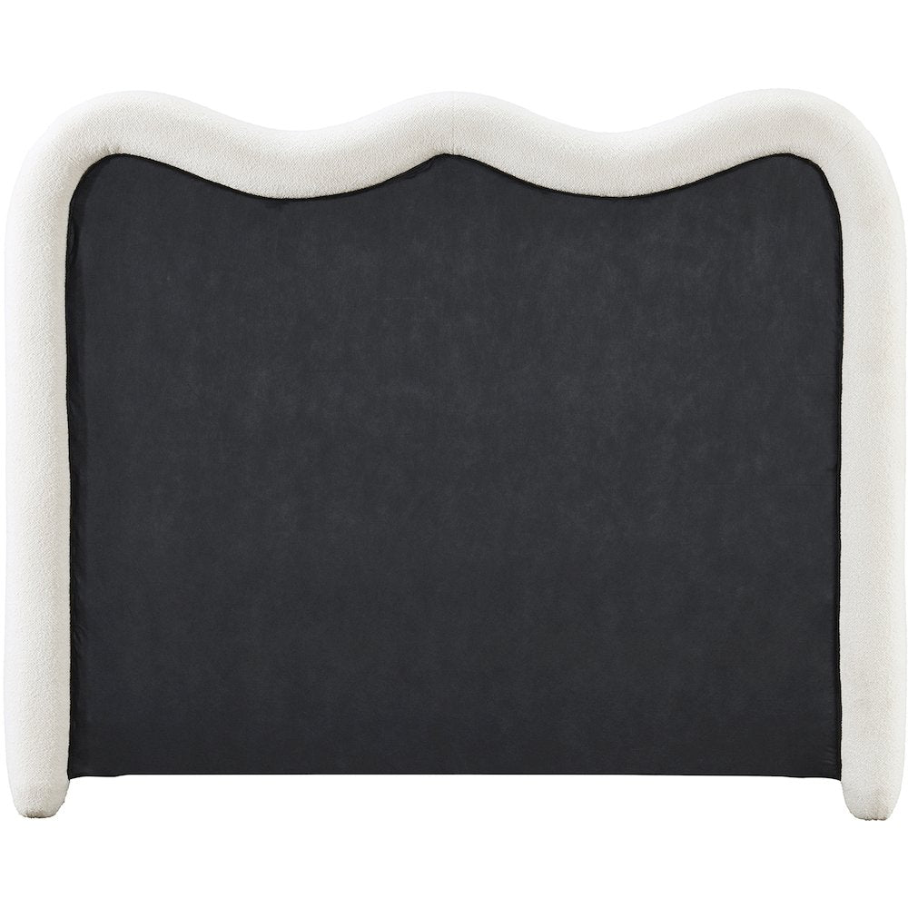 Gavin Cream Chenille Fabric King Bed