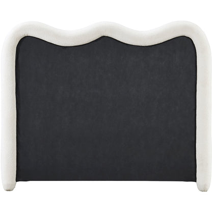 Gavin Cream Chenille Fabric King Bed
