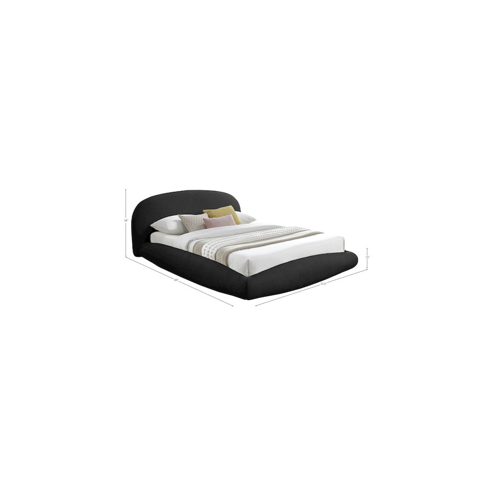 Genesis Black Teddy Fabric Queen Bed