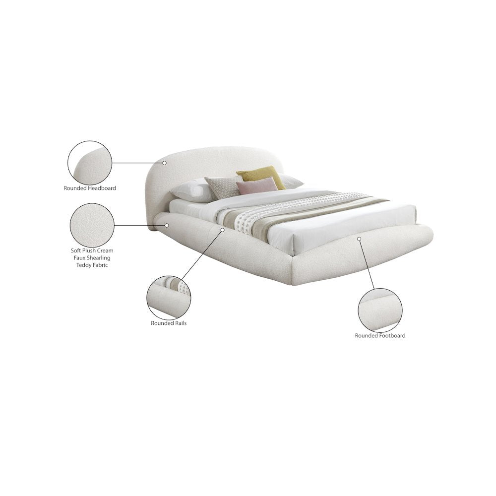 Genesis Cream Teddy Fabric King Bed