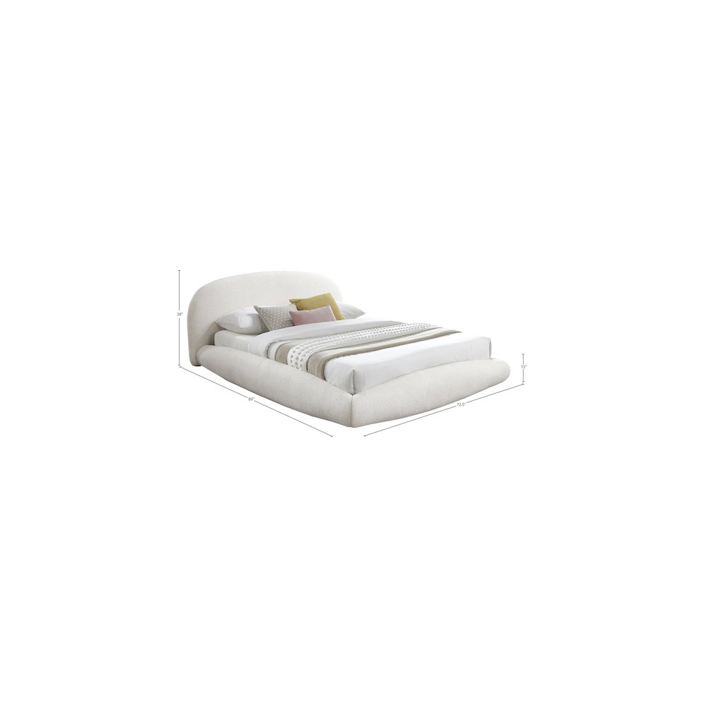 Genesis Cream Teddy Fabric Queen Bed