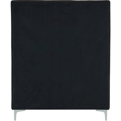 Geri Black Velvet Twin Bed