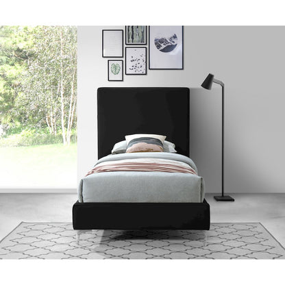 Geri Black Velvet Twin Bed