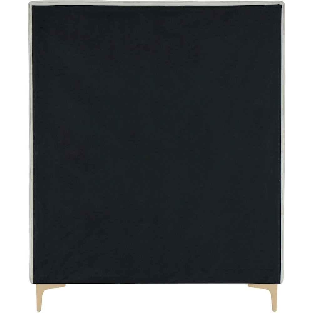 Geri Cream Velvet Twin Bed