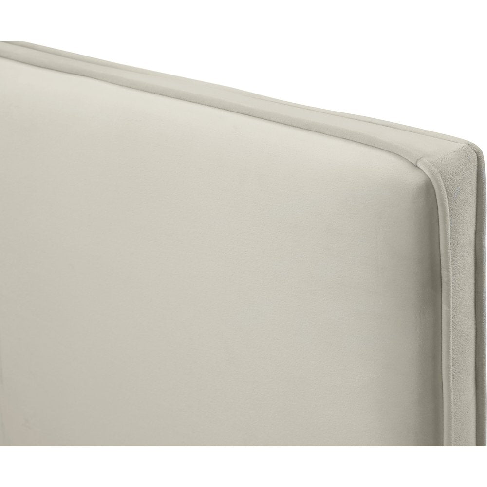 Geri Cream Velvet Twin Bed