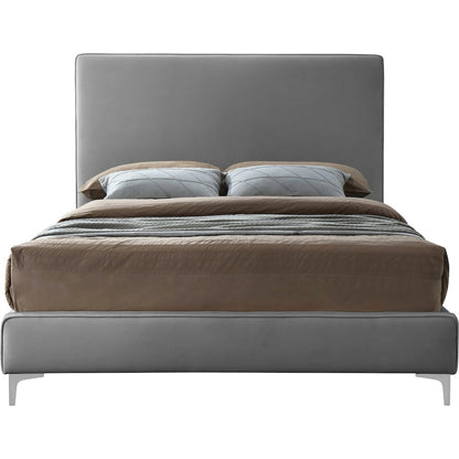 Geri Grey Velvet King Bed