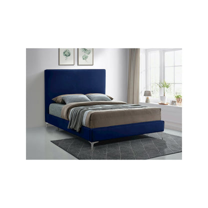 Geri Navy Velvet Full Bed