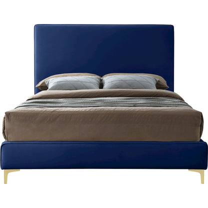 Geri Navy Velvet Full Bed