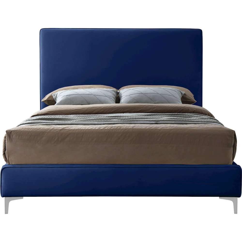Geri Navy Velvet Full Bed