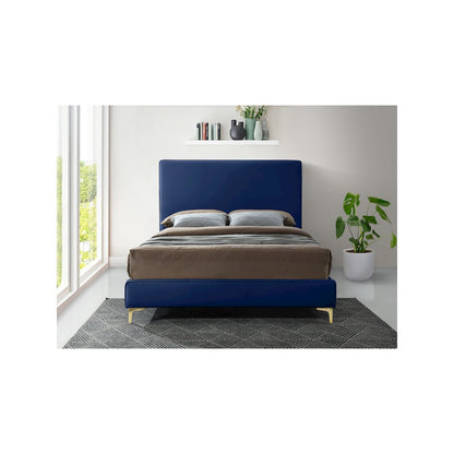 Geri Navy Velvet Full Bed