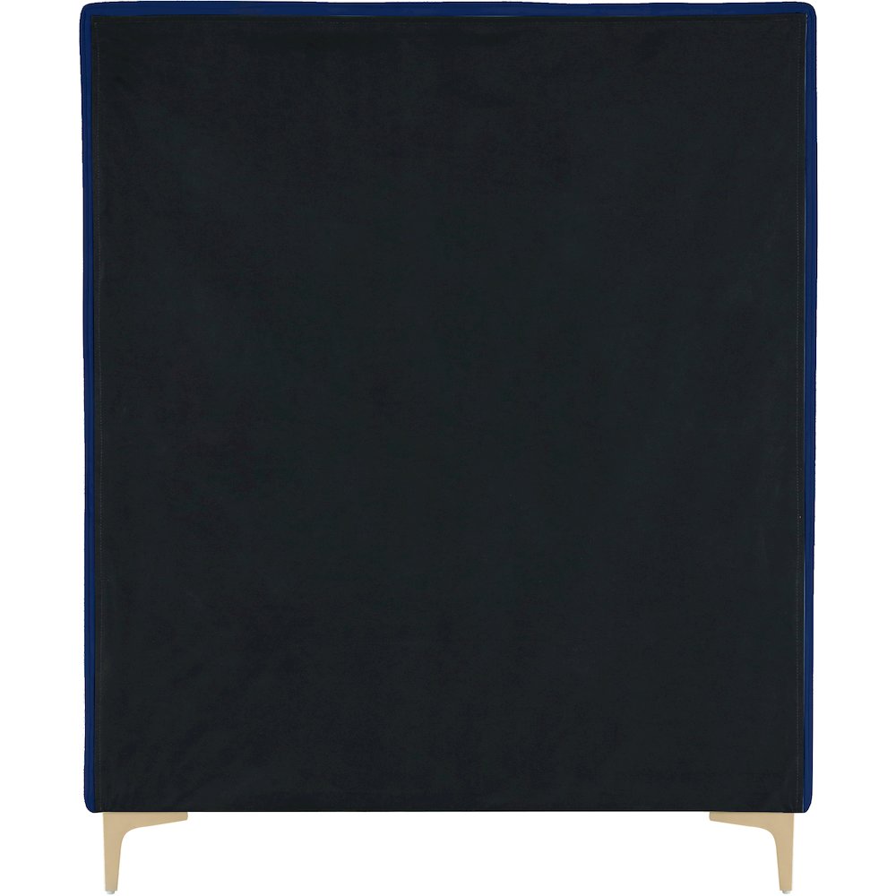 Geri Navy Velvet Twin Bed