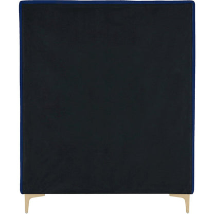 Geri Navy Velvet Twin Bed