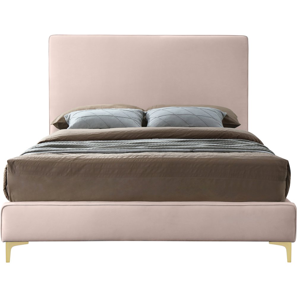 Geri Pink Velvet King Bed