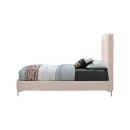 Geri Pink Velvet Queen Bed