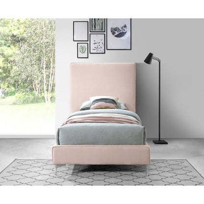 Geri Pink Velvet Twin Bed
