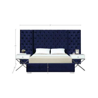 Grande Navy Velvet King Bed