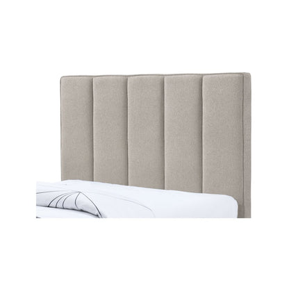 Harper Beige Linen Textured Fabric Twin Trundle Bed