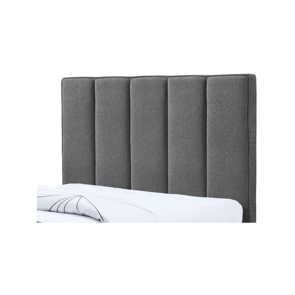 Harper Grey Linen Textured Fabric Twin Trundle Bed