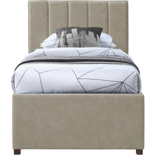 Hudson Beige Vegan Leather Twin Trundle Bed