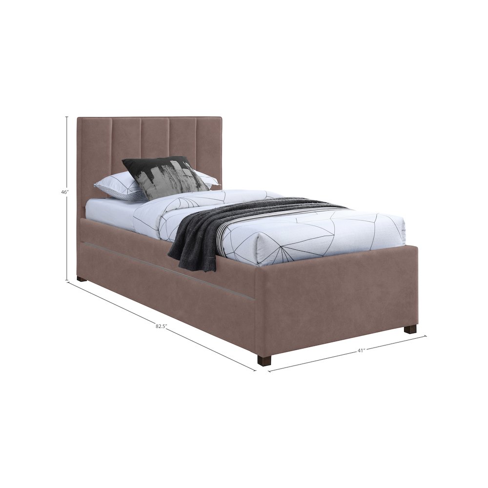 Hudson Brown Vegan Leather Twin Trundle Bed