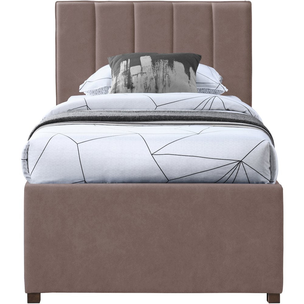 Hudson Brown Vegan Leather Twin Trundle Bed