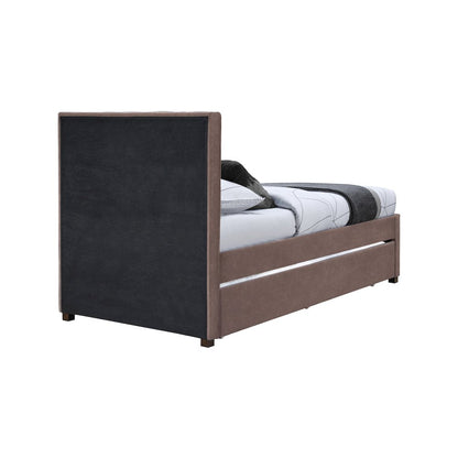Hudson Brown Vegan Leather Twin Trundle Bed