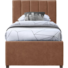 Hudson Cognac Vegan Leather Twin Trundle Bed