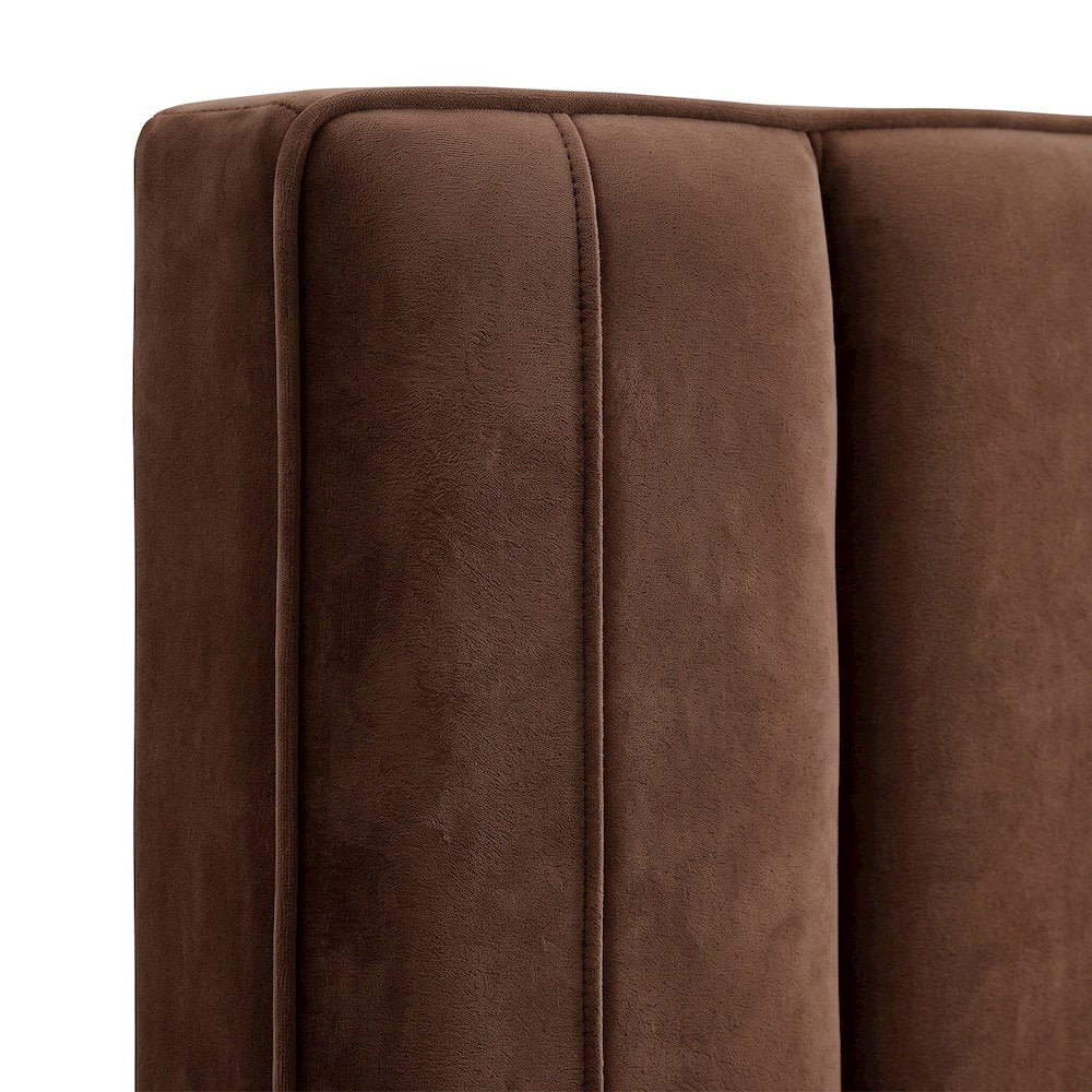 Starlight Canyon Home Twin Trundle Bed Tufted Panel, Cognac Vegan Leather