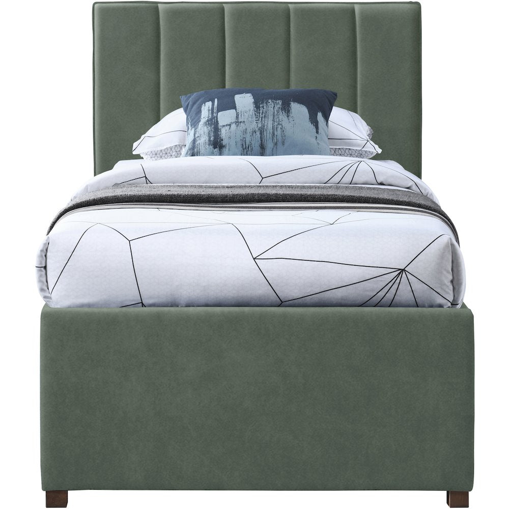 Hudson Green Vegan Leather Twin Trundle Bed