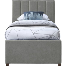 Hudson Grey Vegan Leather Twin Trundle Bed