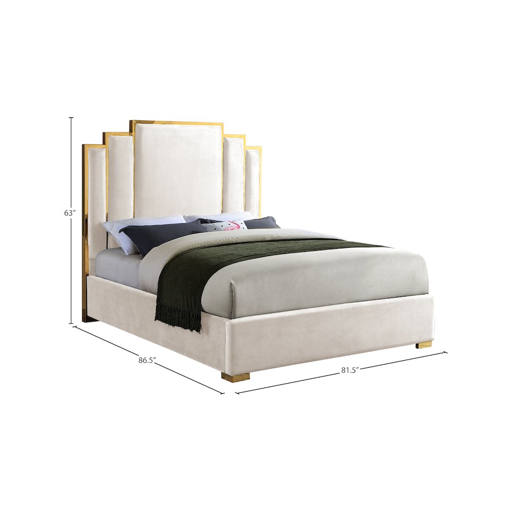Hugo Cream Velvet King Bed