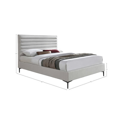 Hunter Cream Linen Textured Queen Bed