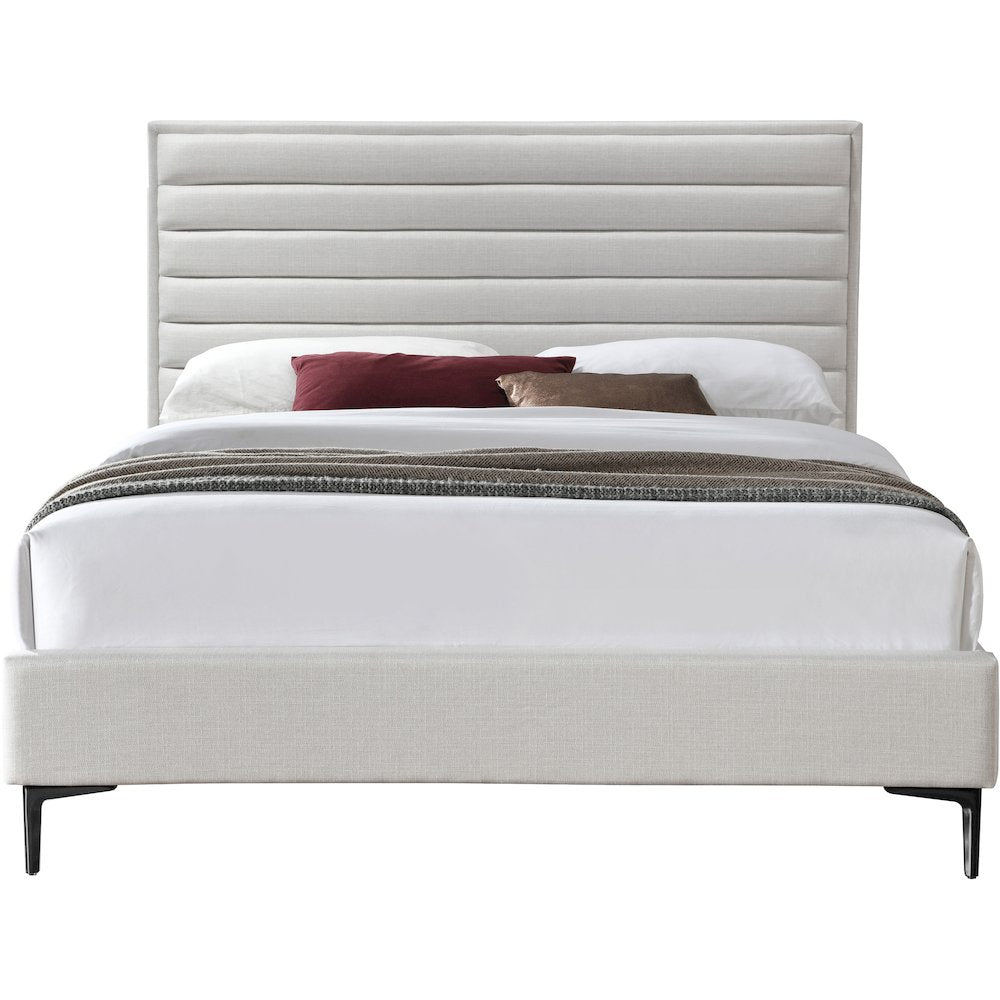 Hunter Cream Linen Textured Queen Bed