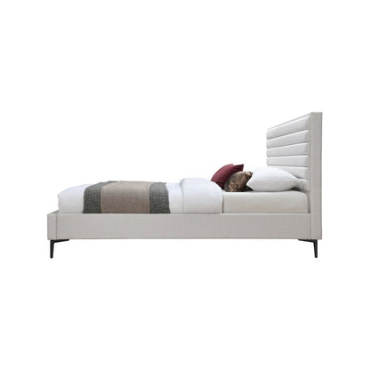 Hunter Cream Linen Textured Queen Bed