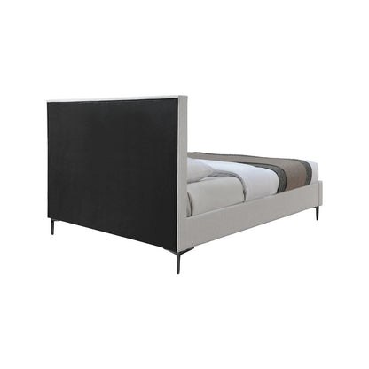 Hunter Cream Linen Textured Queen Bed