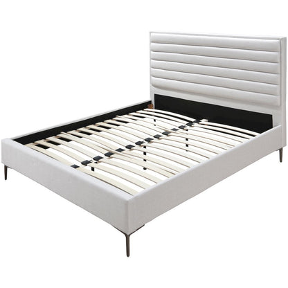 Hunter Cream Linen Textured Queen Bed