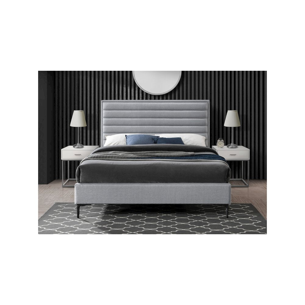 Hunter Grey Linen Textured Full Bed