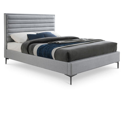 Hunter Grey Linen Textured King Bed