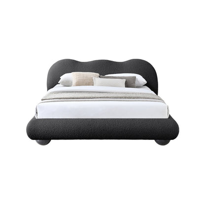 Hyde Black Boucle Fabric King Bed