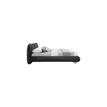 Hyde Black Boucle Fabric King Bed