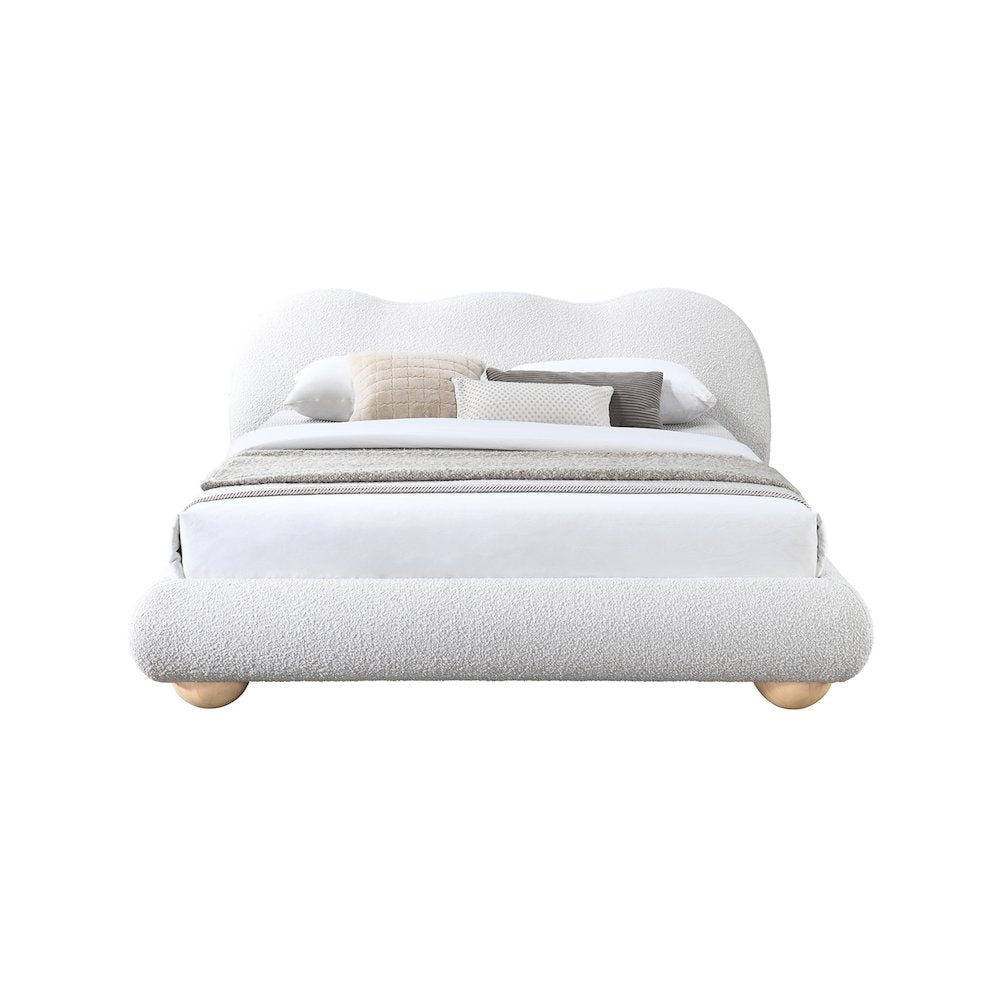 Hyde Cream Boucle Fabric Full Bed