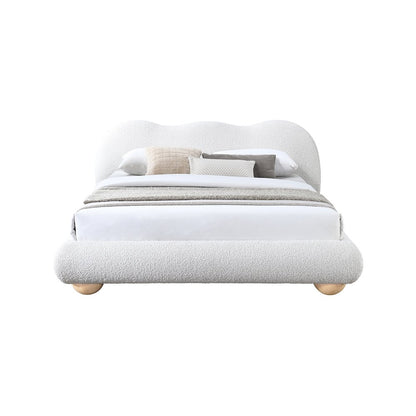 Hyde Cream Boucle Fabric Full Bed