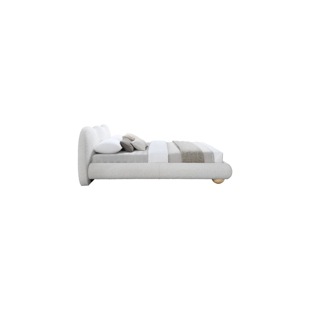 Hyde Cream Boucle Fabric Full Bed