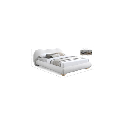 Hyde Cream Boucle Fabric King Bed