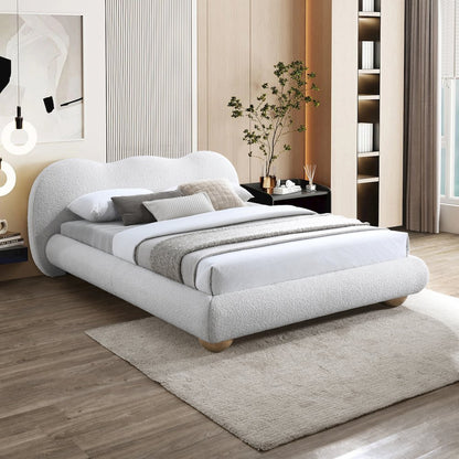 Hyde Cream Boucle Fabric King Bed