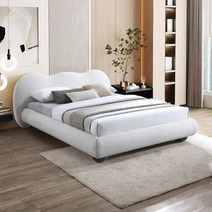 Hyde Cream Boucle Fabric King Bed