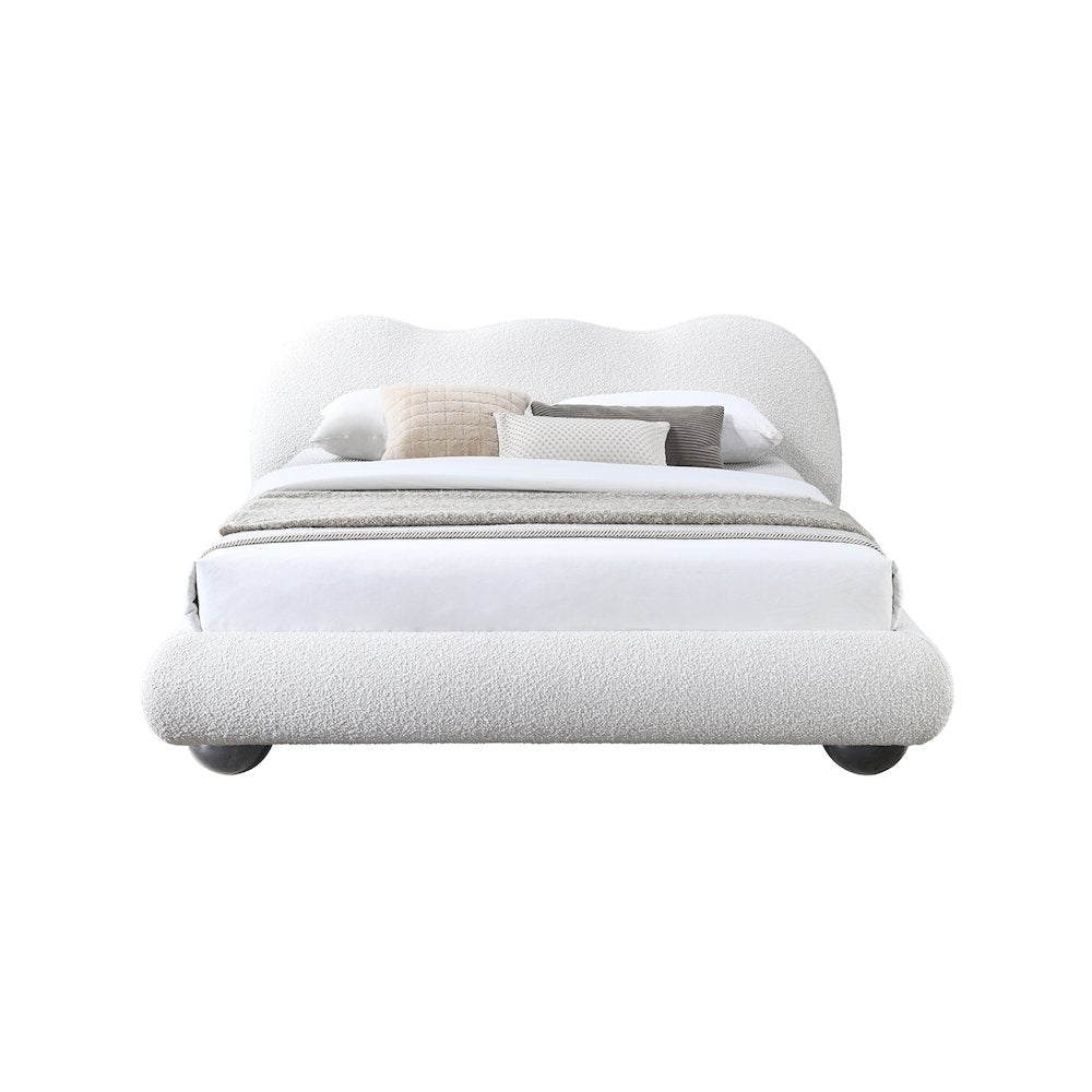 Hyde Cream Boucle Fabric King Bed